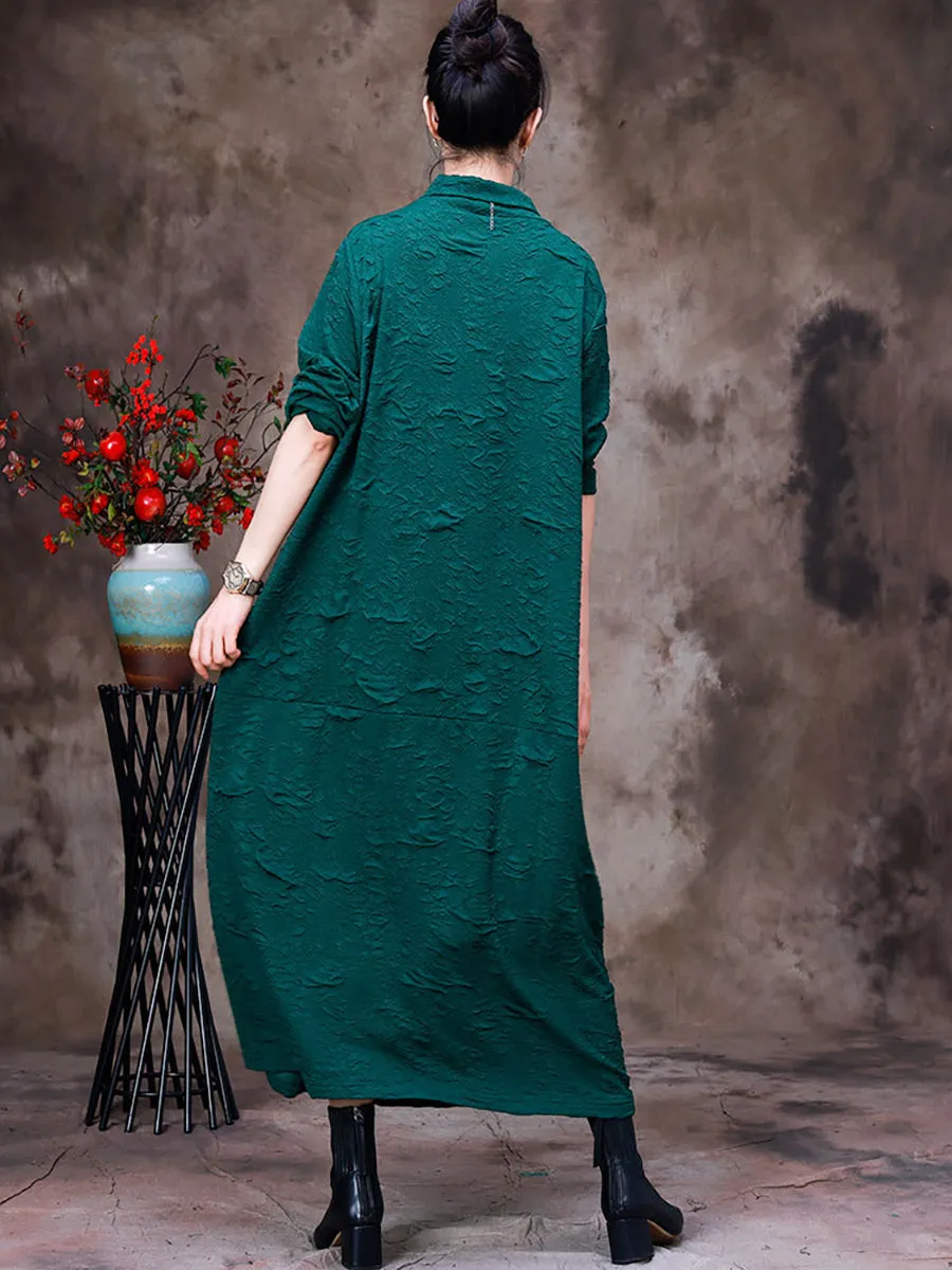 Autumn Vintage Solid Women Long Dress