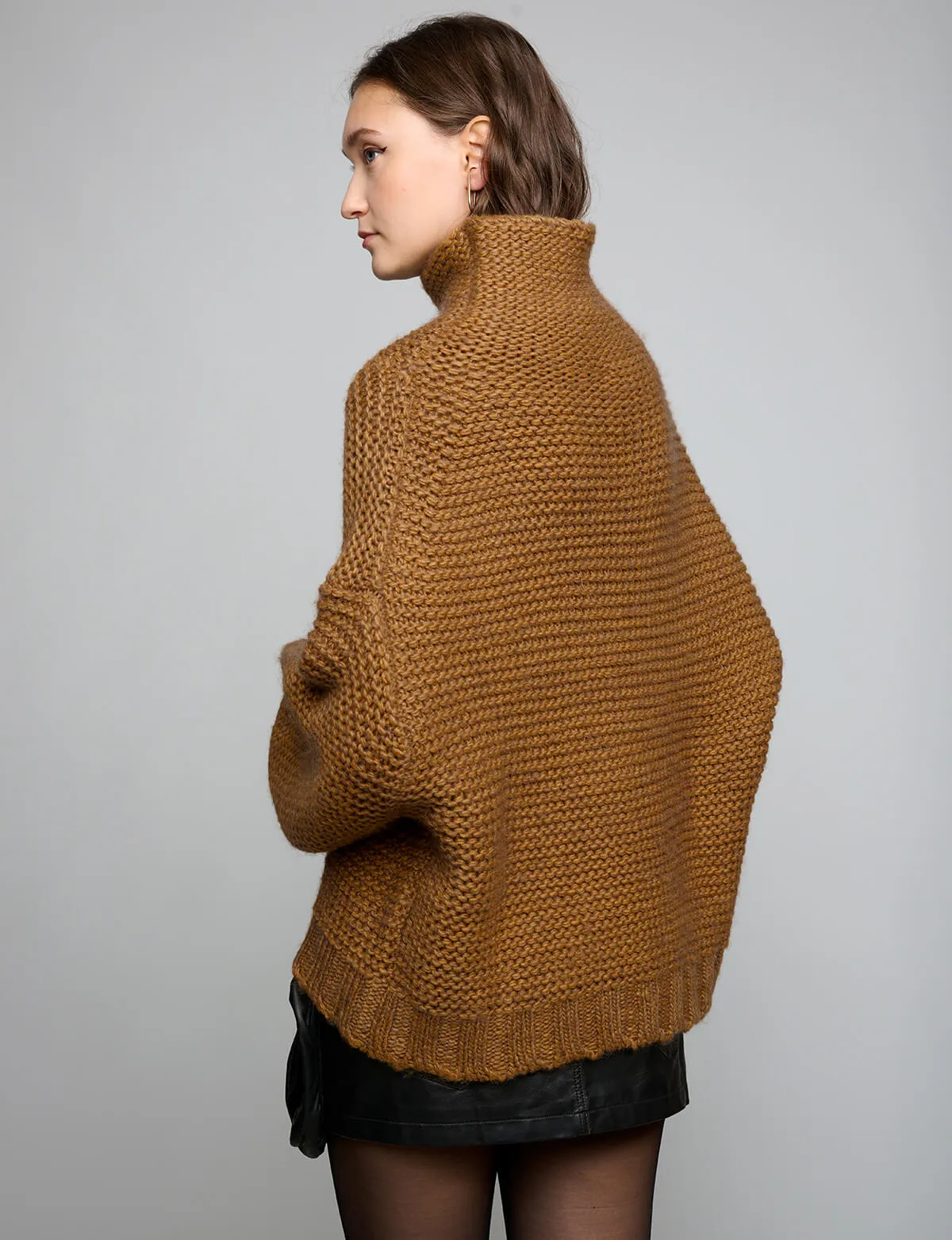 Ballon Sleeve Sweater in Rust