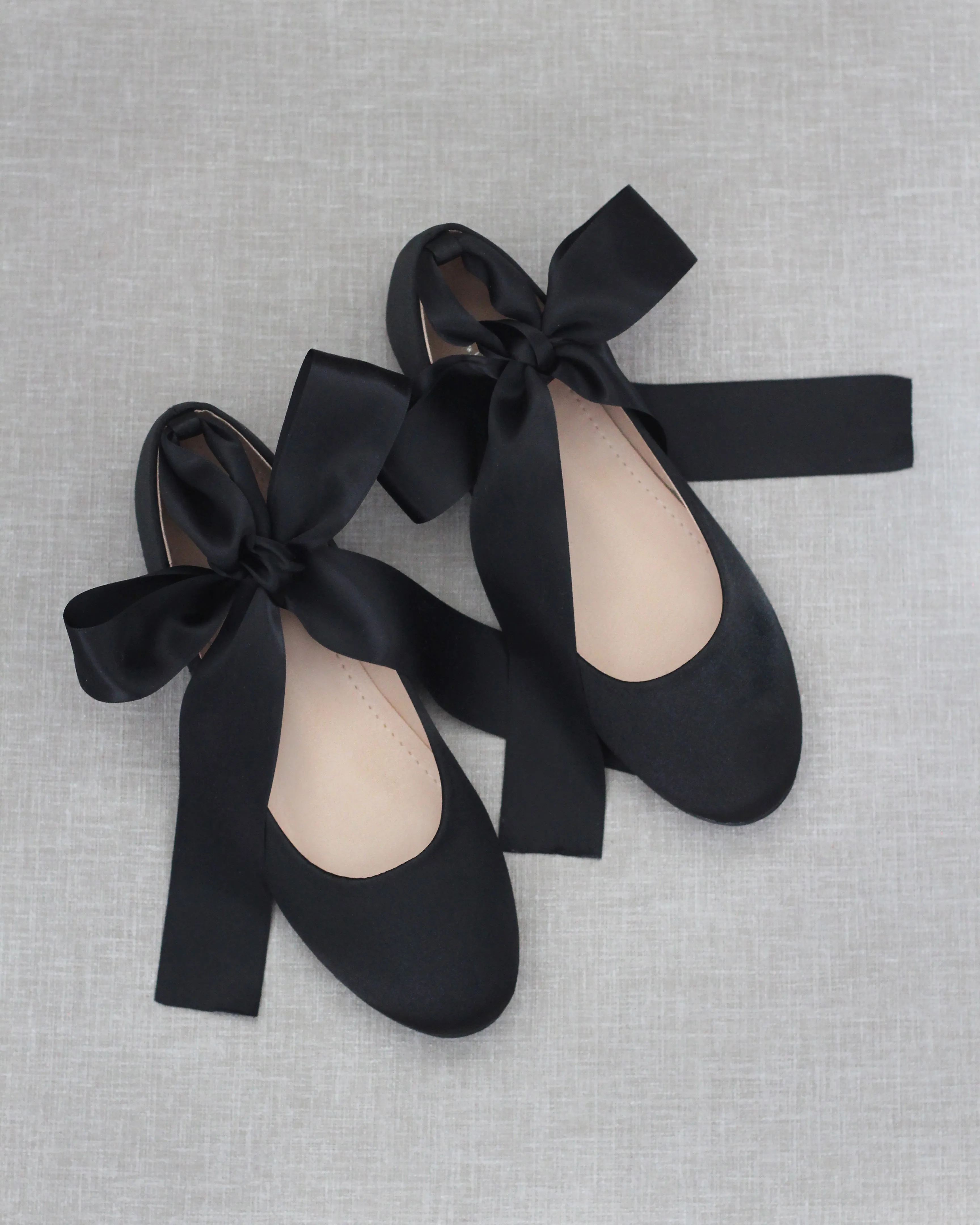 Black Evening Flat Lace Up