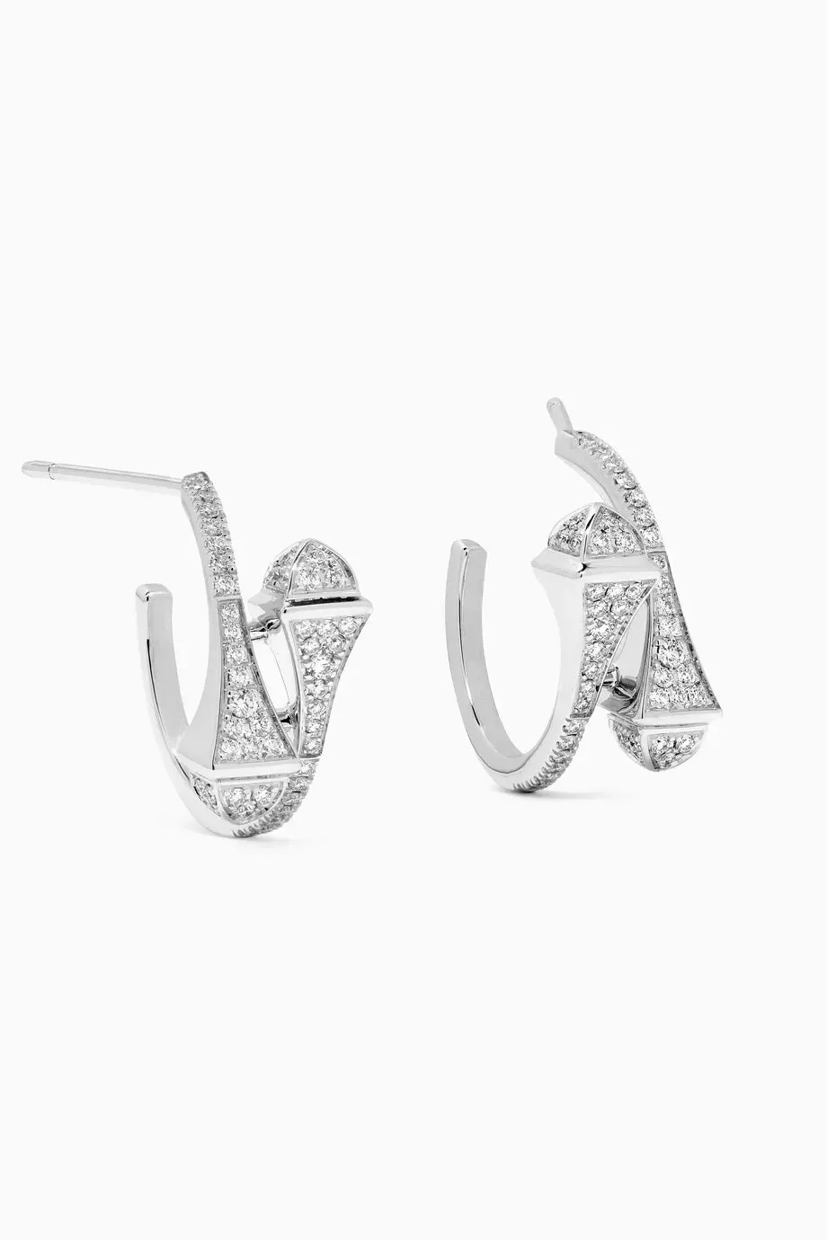 Classic and simple silver Color full of Stone Earrings S4514652