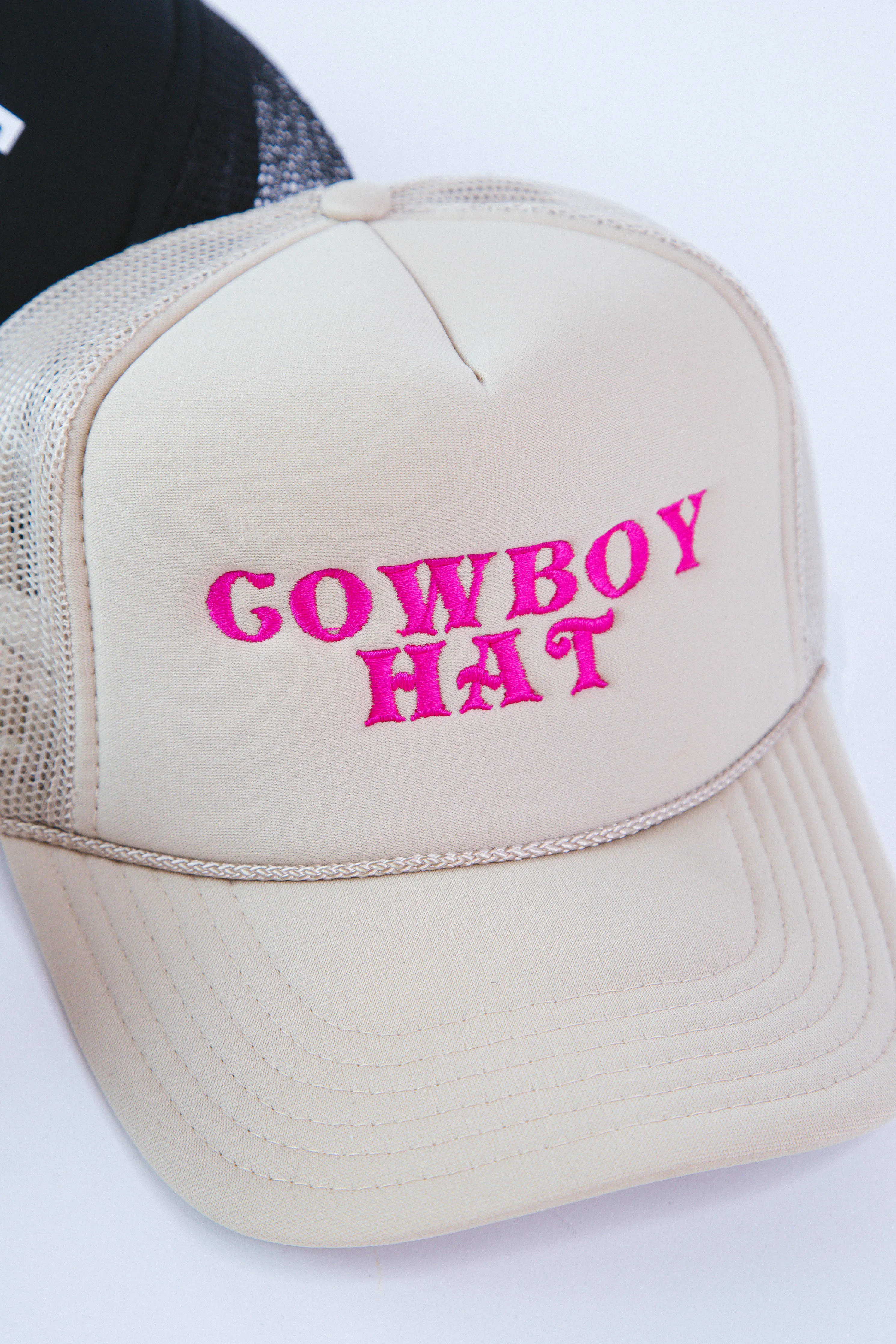 Cowboy Hat Trucker Hat Cap, Tan