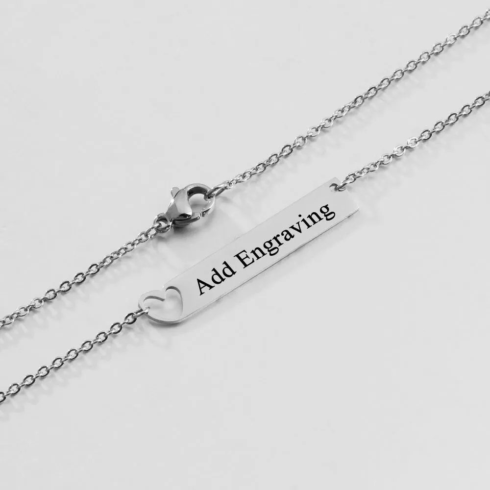 Custom 1 Name Bar Necklaces for Women