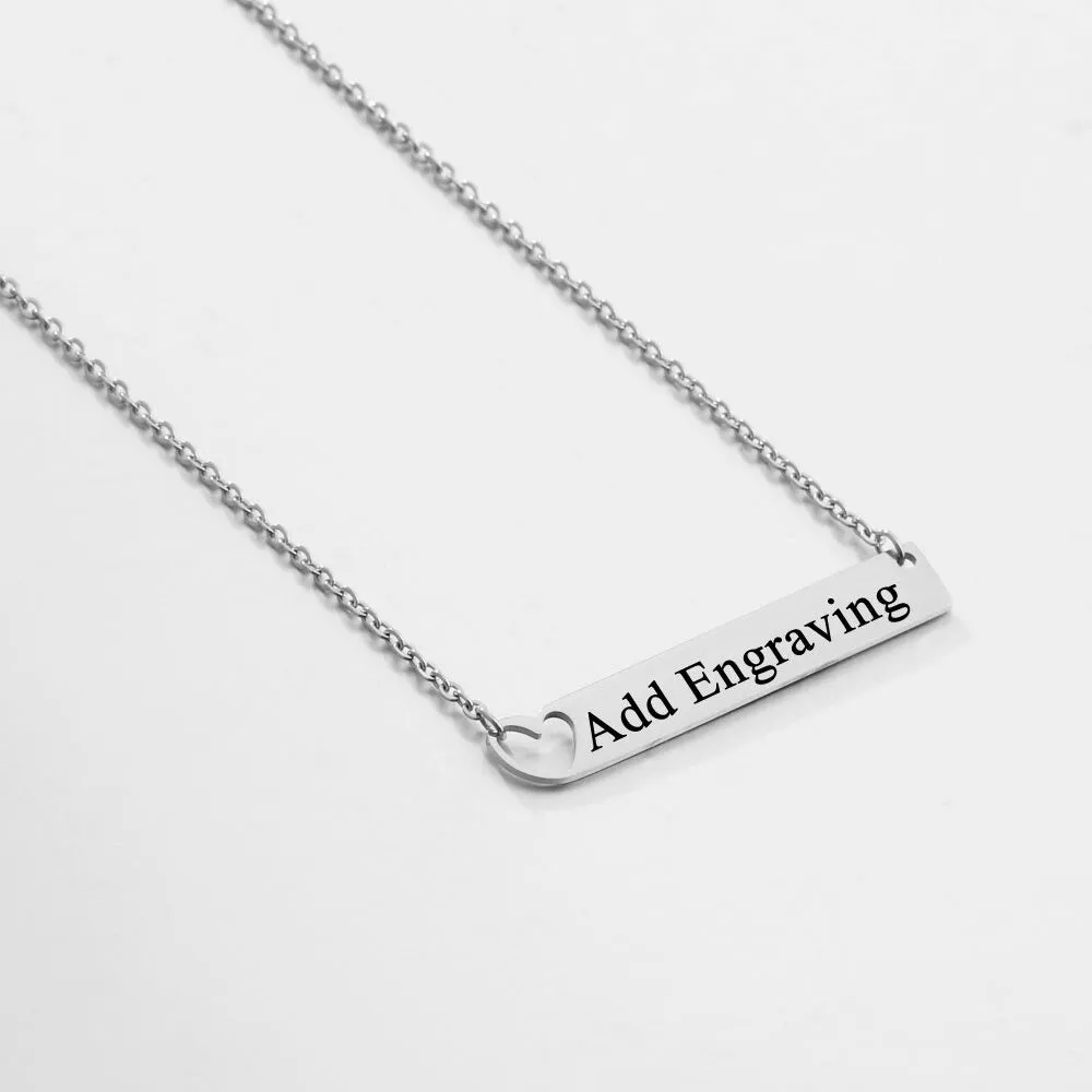 Custom 1 Name Bar Necklaces for Women