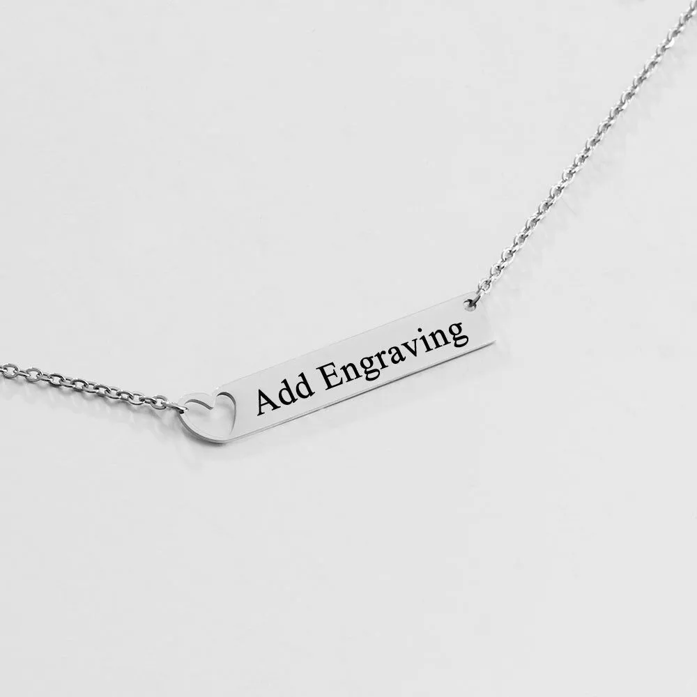 Custom 1 Name Bar Necklaces for Women