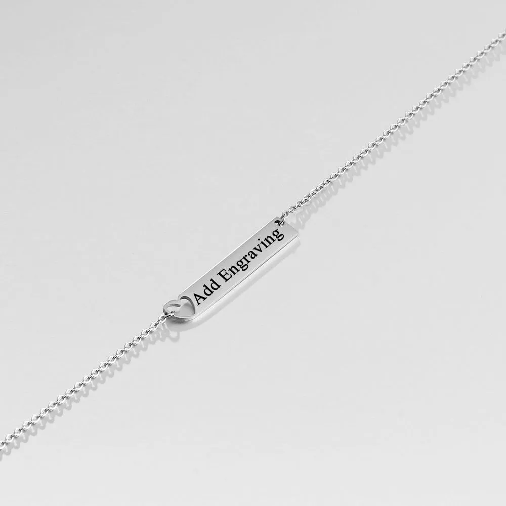 Custom 1 Name Bar Necklaces for Women