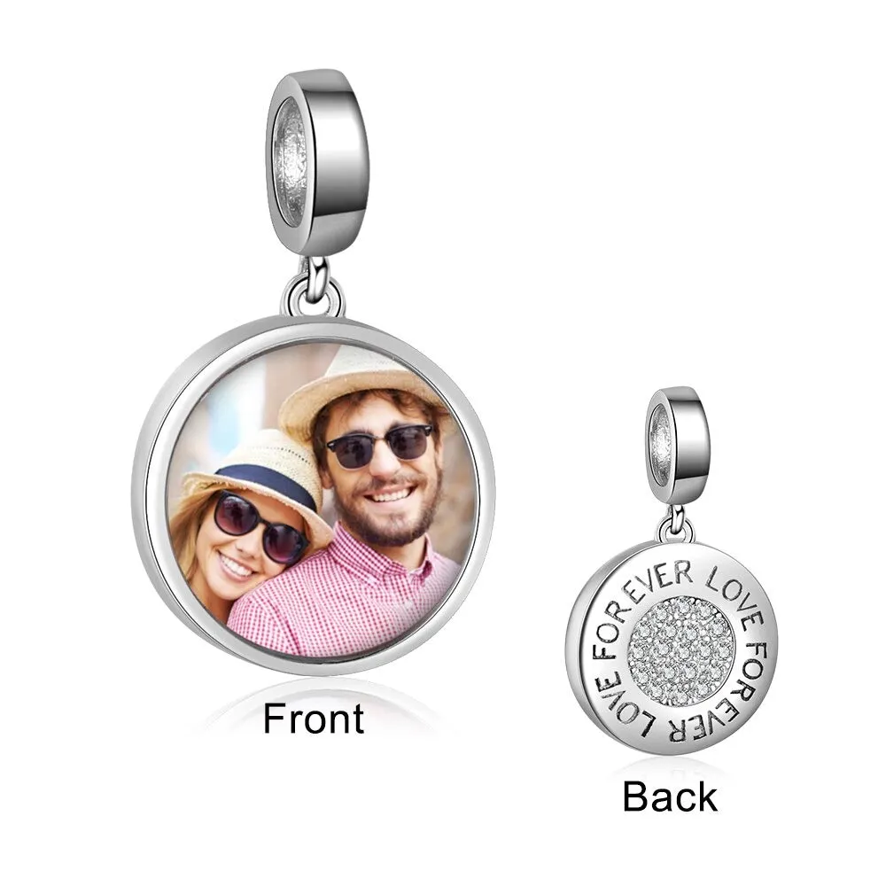 Custom Photo Round Charms Fit Bracelets Pendant