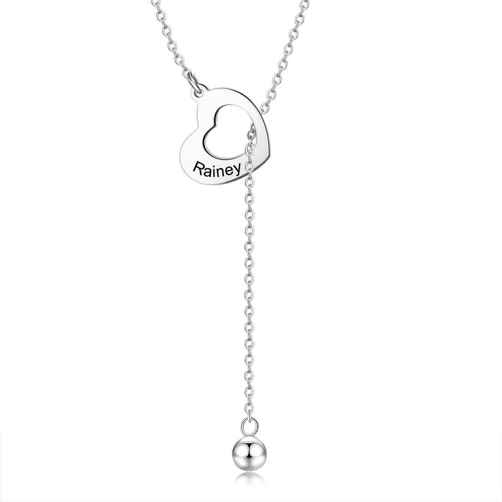 Customized 1 Name Engraved Pendant Necklaces