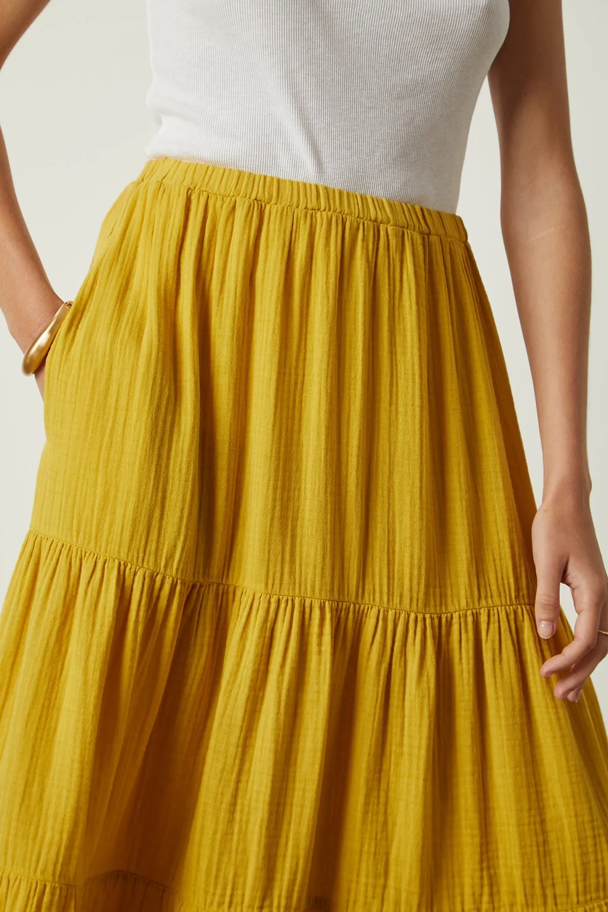 DANIELLE COTTON GAUZE TIERED SKIRT