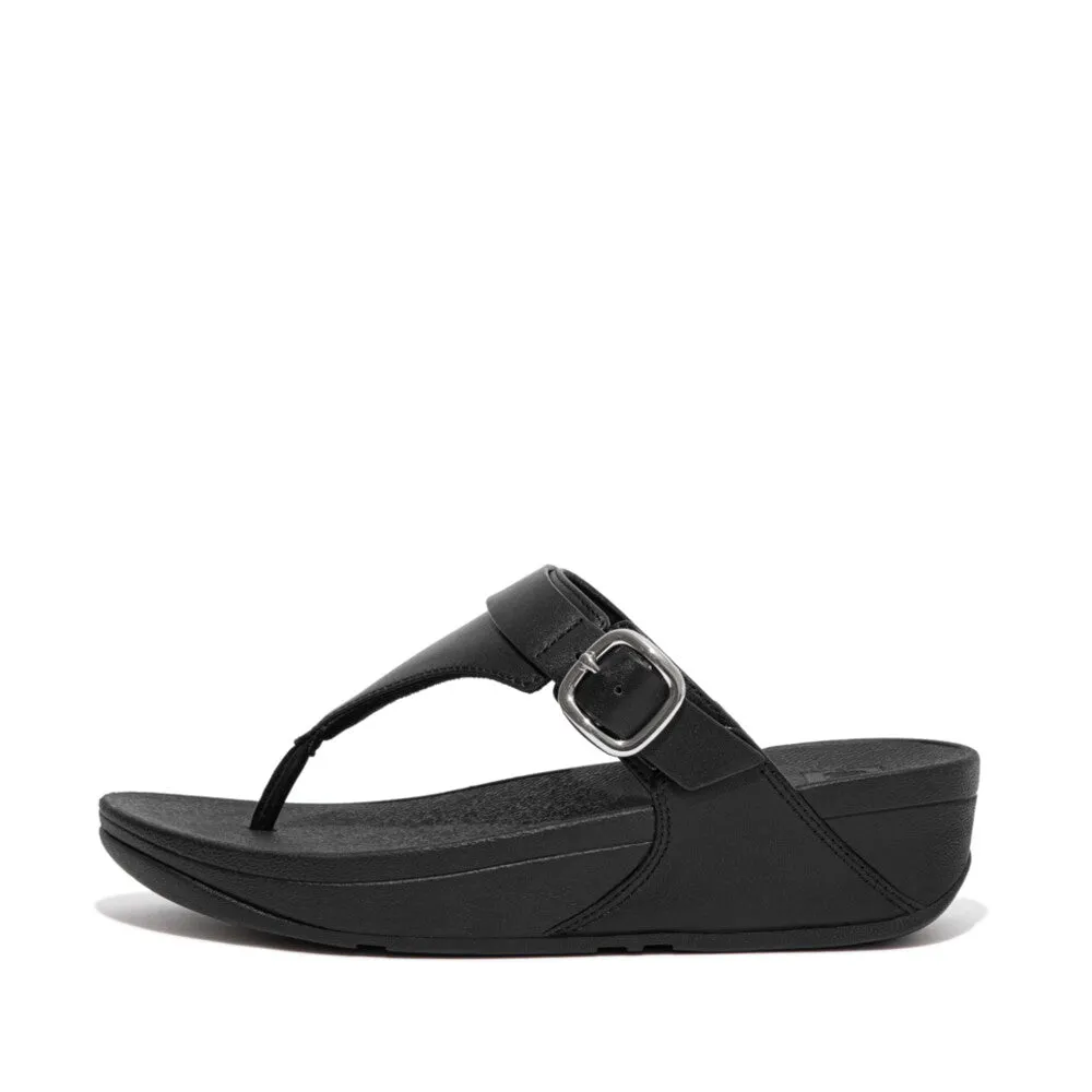 'FitFlop' Women's Lulu Adjustable Leather Toe-Posts Sandal - All Black