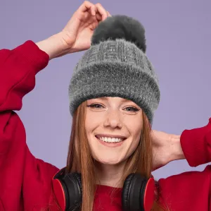 Fleece Lining Pom Pom Beanie Hat (4 colors)