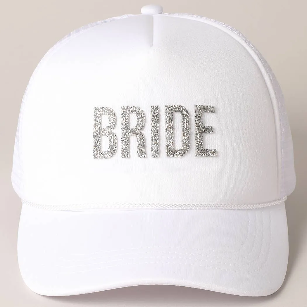 Glitter Letter Bride Patch Foam Trucker Hat