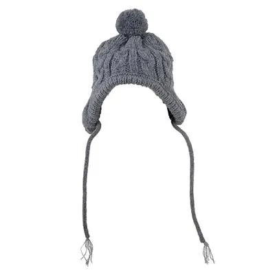 Grey Toboggan Wool Beanie Dog Hat