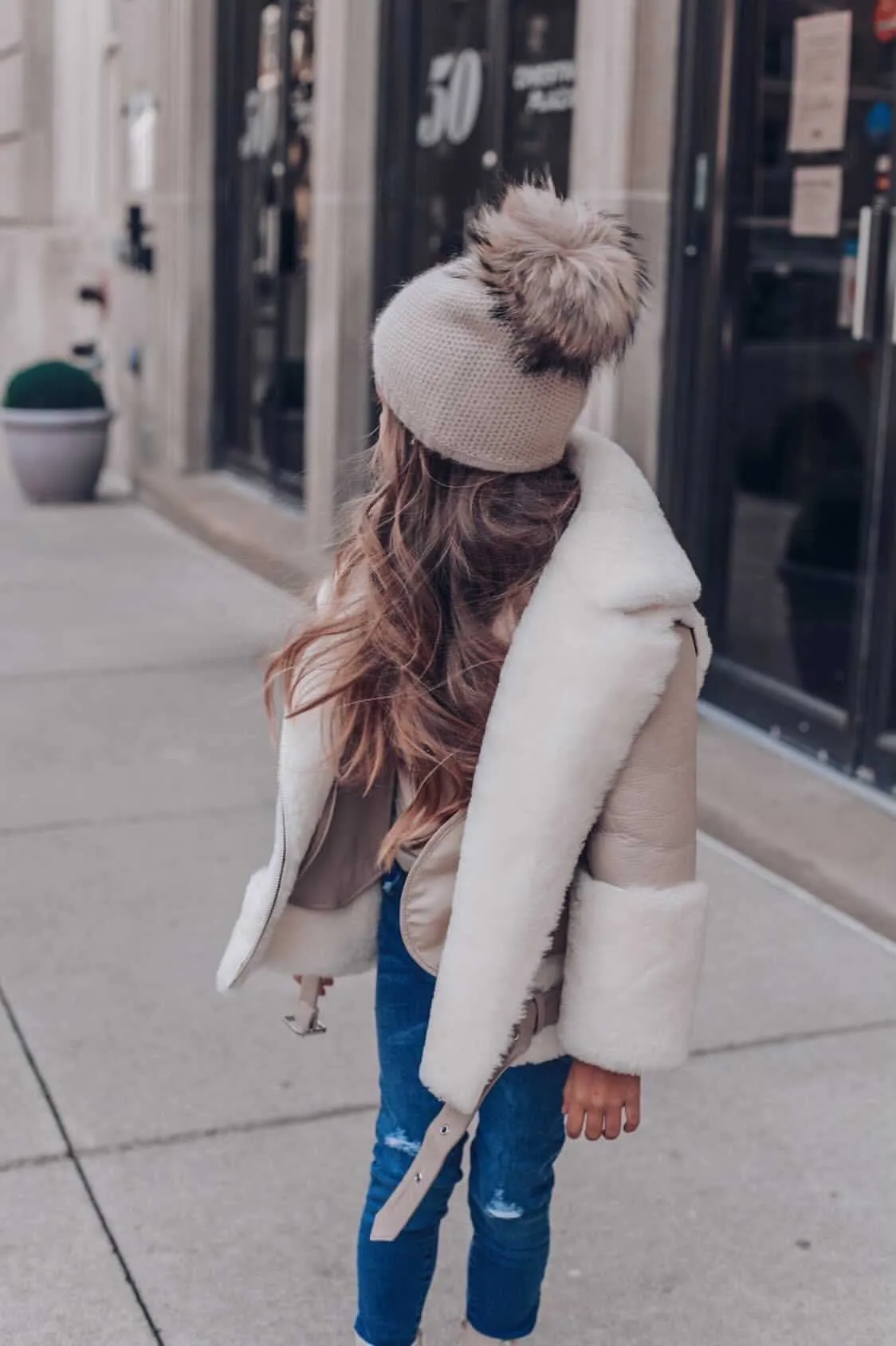 Honeycomb Beige Cashmere Beanie with Beige Pom