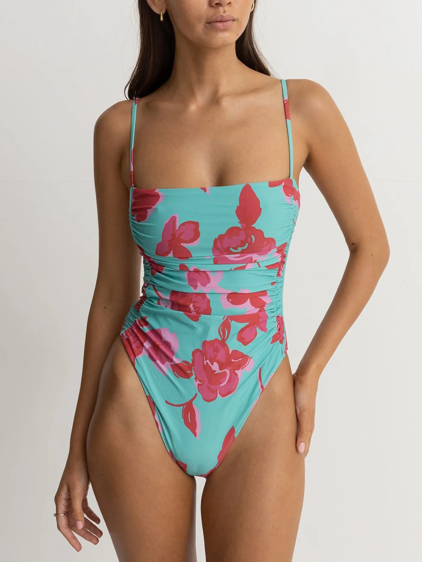 Inferna Floral Scrunched Side One Piece Swimsuit