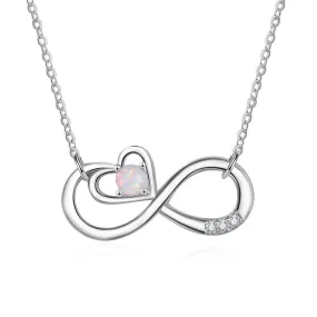 Infinity Heart-Shaped Pendant with Cubic Zirconia