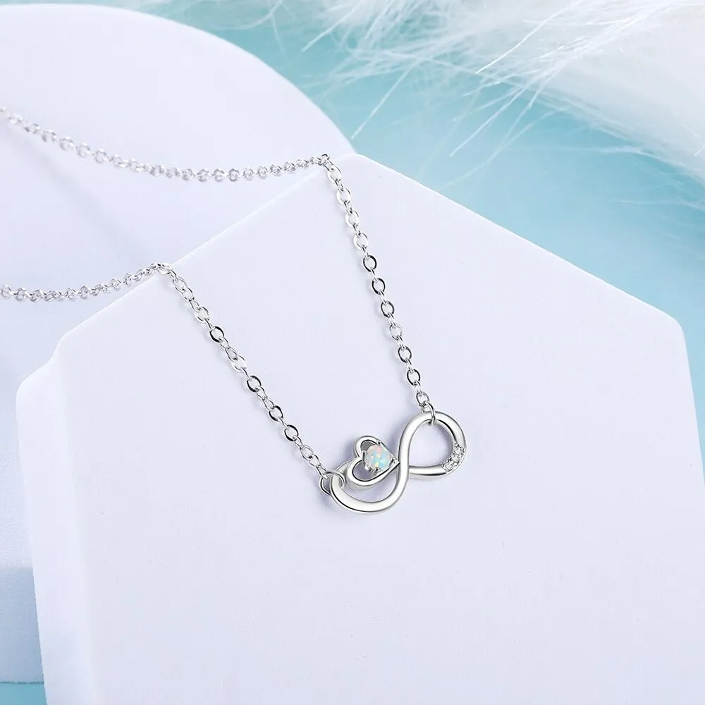 Infinity Heart-Shaped Pendant with Cubic Zirconia