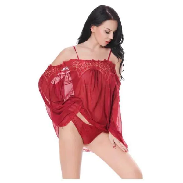 Ladies short nighty Sexy Short Babydoll Semi Transparent Nighty