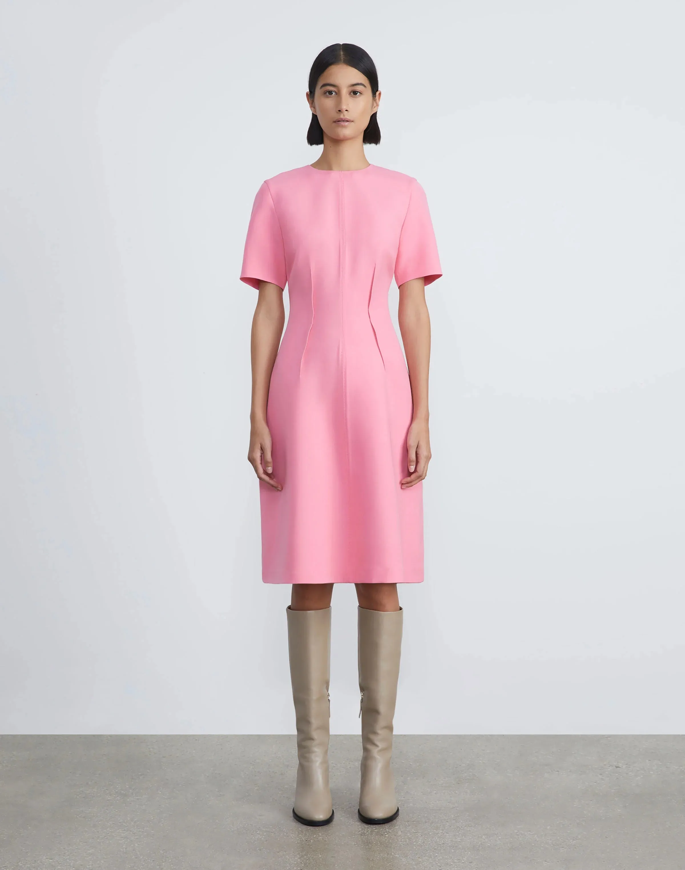 LAFAYETTE 148 Wool-Silk Crepe Flared Dress