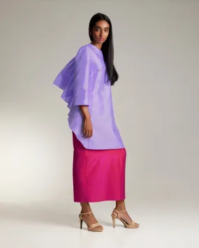 Lata Kurung Set (Lavender Fuchsia Taffeta)