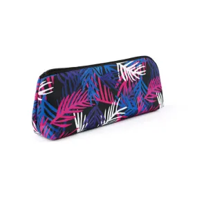 Multi-colored Black Purple Blue Tropical Floral Flower Graphic Pencil Cases Stationery Zipper School 19cm Office organizers cosmetic pouches Gifts Bags Purses