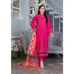 Noor Jahan Mushk Printed Lawn Chikenkari Embroidered Unstitched 3Pcs Suit