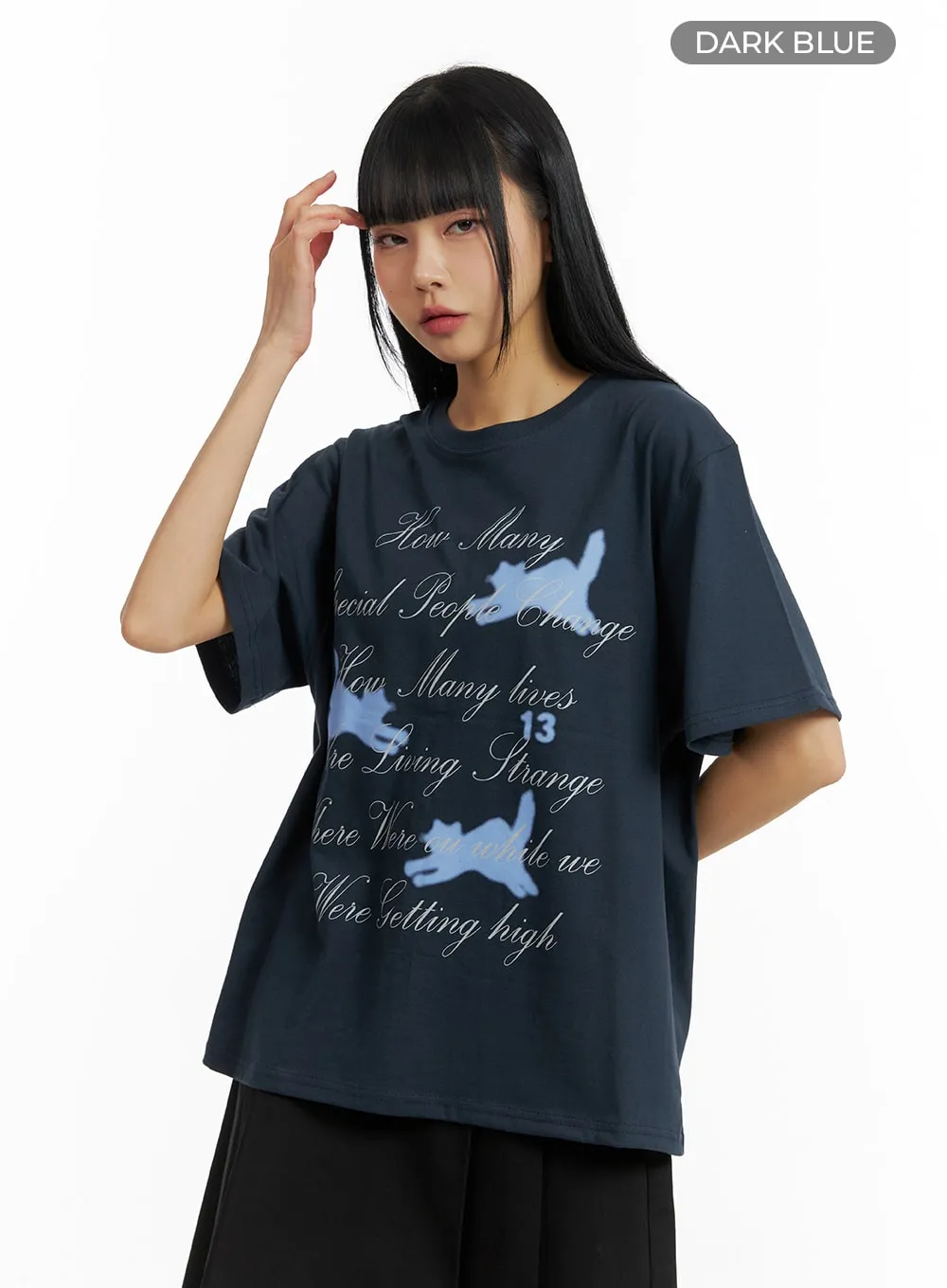 Oversized Graphic Lettering Tee CM406