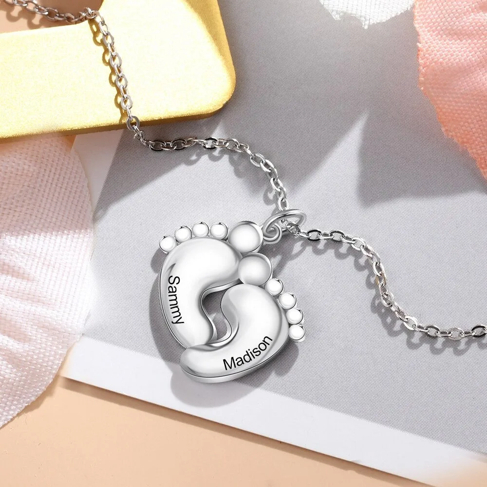 Personalized Baby Footprint Necklace