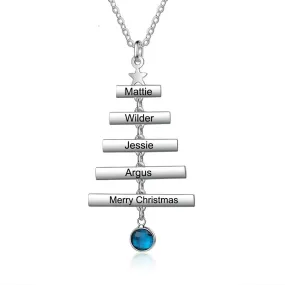 Personalized Engraved Christmas Tree Necklace