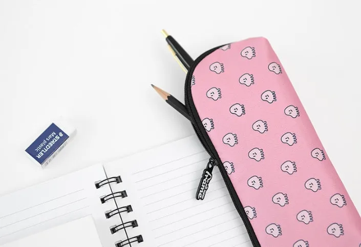 Pink Characters Graphic Pencil Cases Stationery Zipper School 19cm Office Cosmetics Pouches Artists Designer Prints Gifts Bags Purses Students Girls Cute Teens