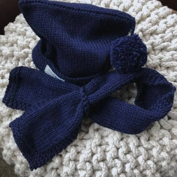 Pompom Hat and Scarf Set