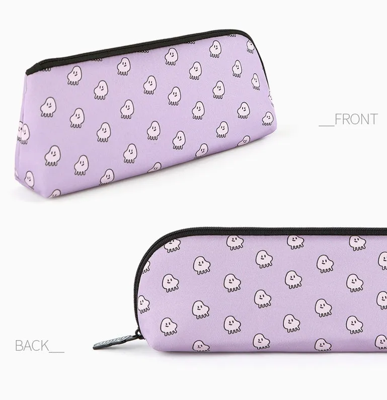 Purple Characters Graphic Pencil Cases Stationery Zipper School 19cm Office Cosmetics Pouches Artists Designer Prints Gifts Bags Purses Students Girls Cute Teens Inner Pocket