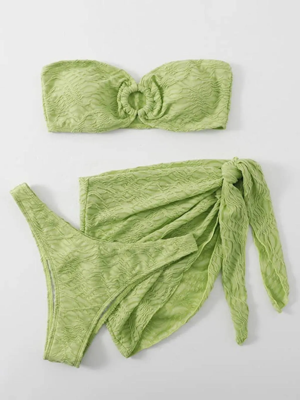 Sarong Bandeau 3 Piece Bikini Sunsuit