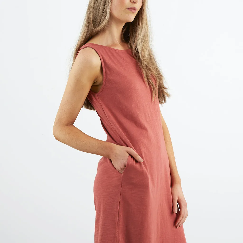 Scoop Back Dress | Coral