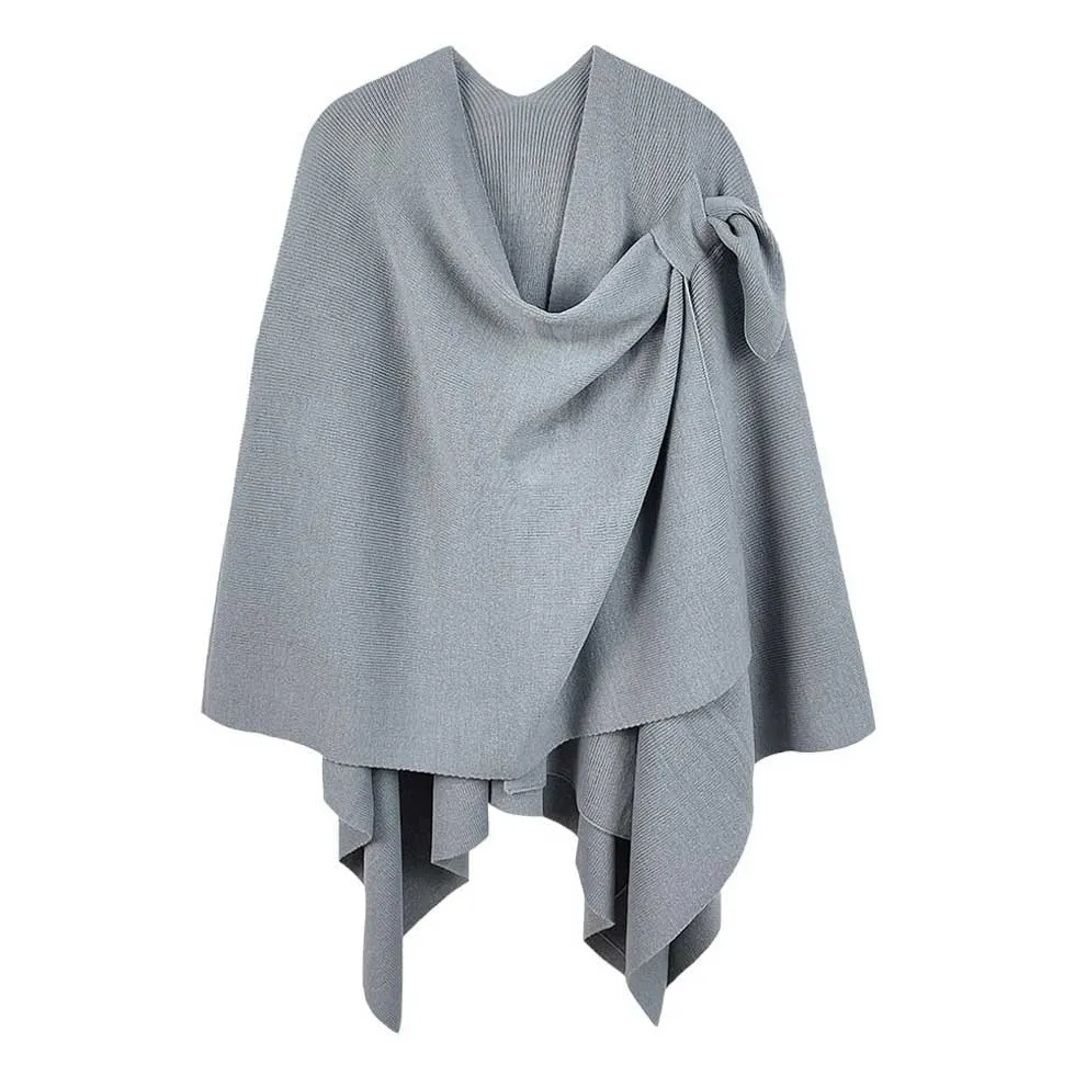 Shoulder Strap Solid Ruana Poncho