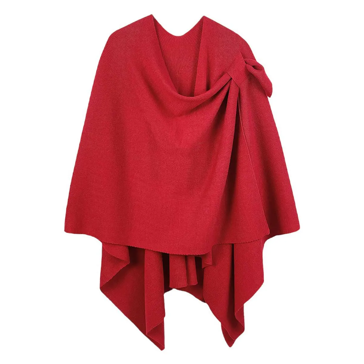 Shoulder Strap Solid Ruana Poncho