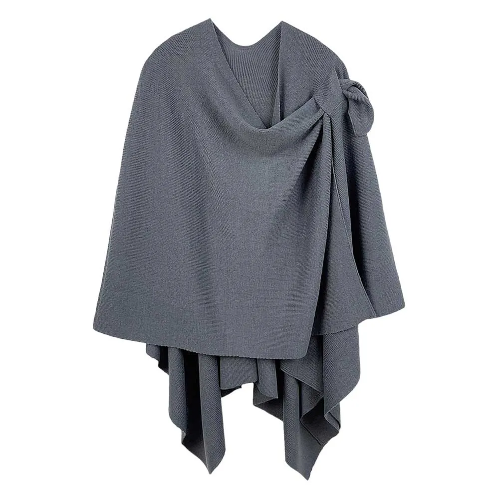 Shoulder Strap Solid Ruana Poncho