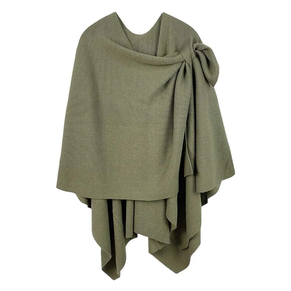 Shoulder Strap Solid Ruana Poncho