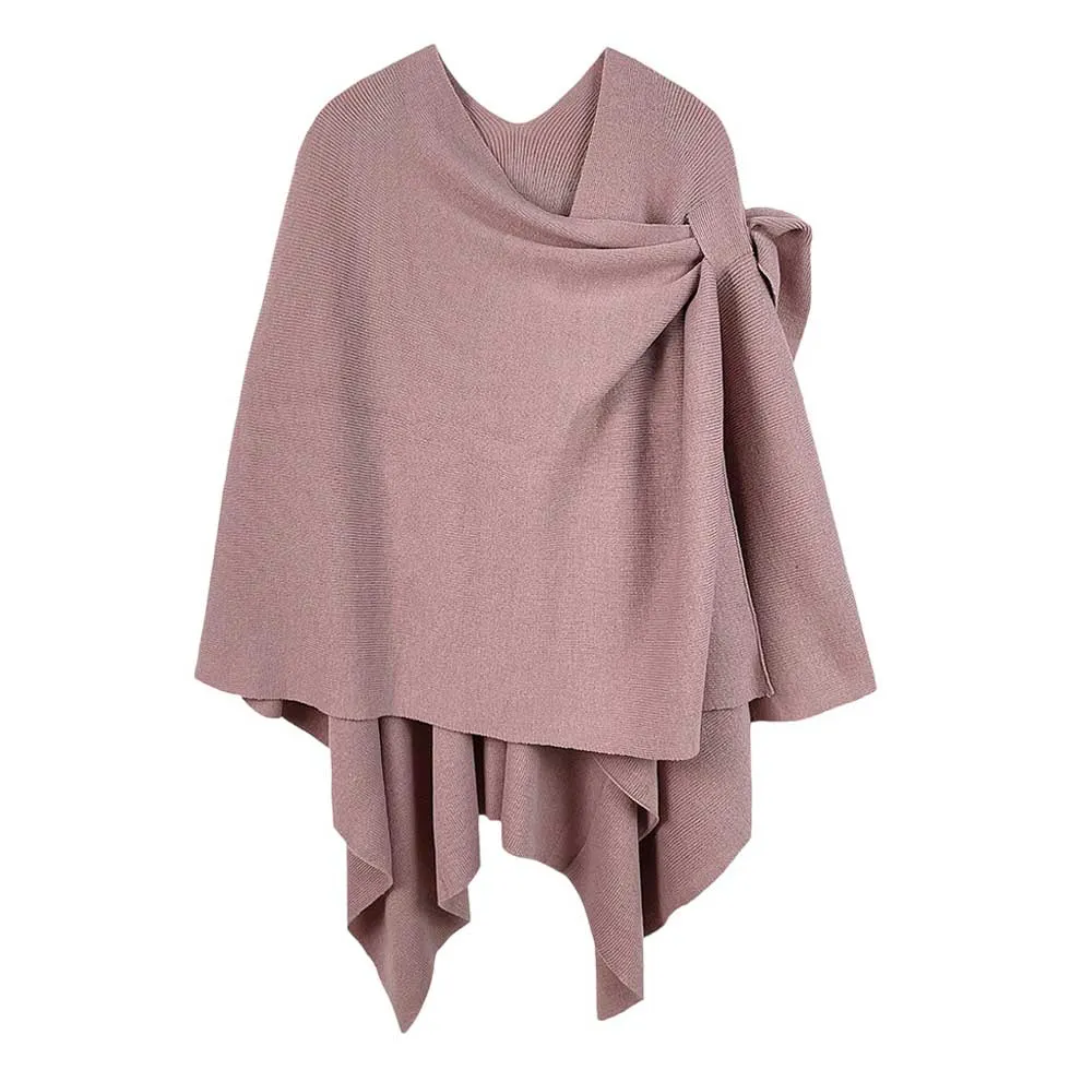 Shoulder Strap Solid Ruana Poncho