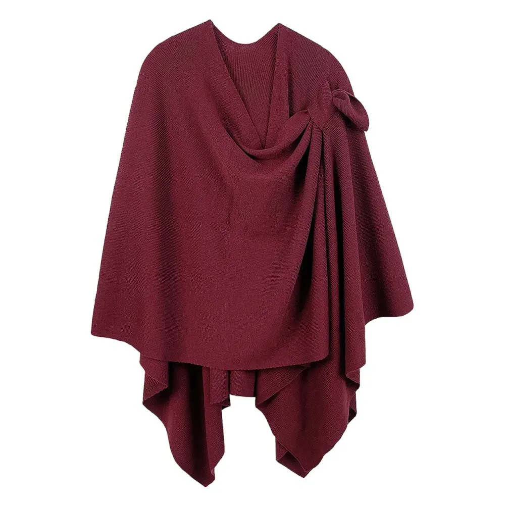 Shoulder Strap Solid Ruana Poncho