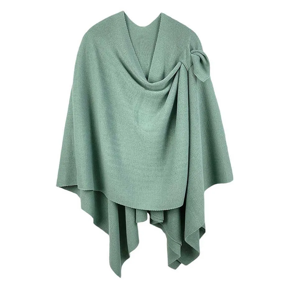 Shoulder Strap Solid Ruana Poncho