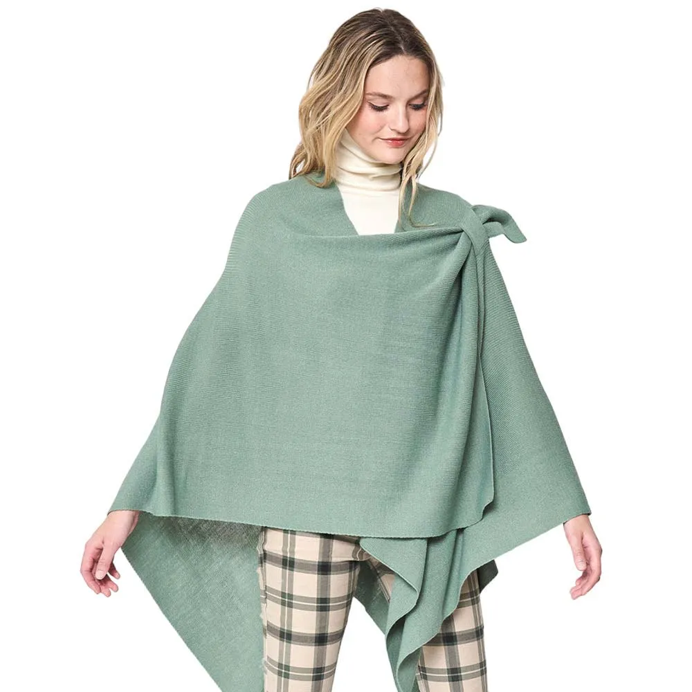 Shoulder Strap Solid Ruana Poncho