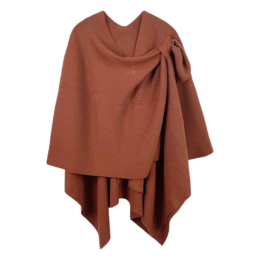 Shoulder Strap Solid Ruana Poncho