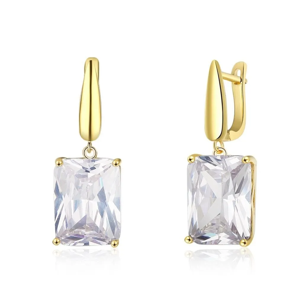 Square Cubic Zirconia Drop Earring For Women