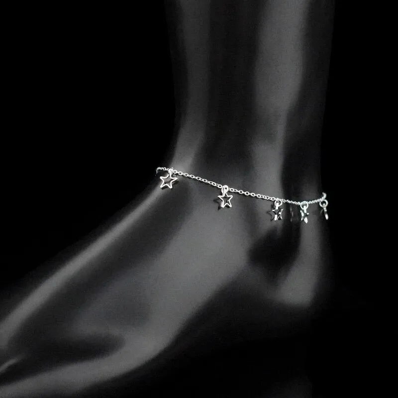 Star & Heart Foot Anklet Chain For Women