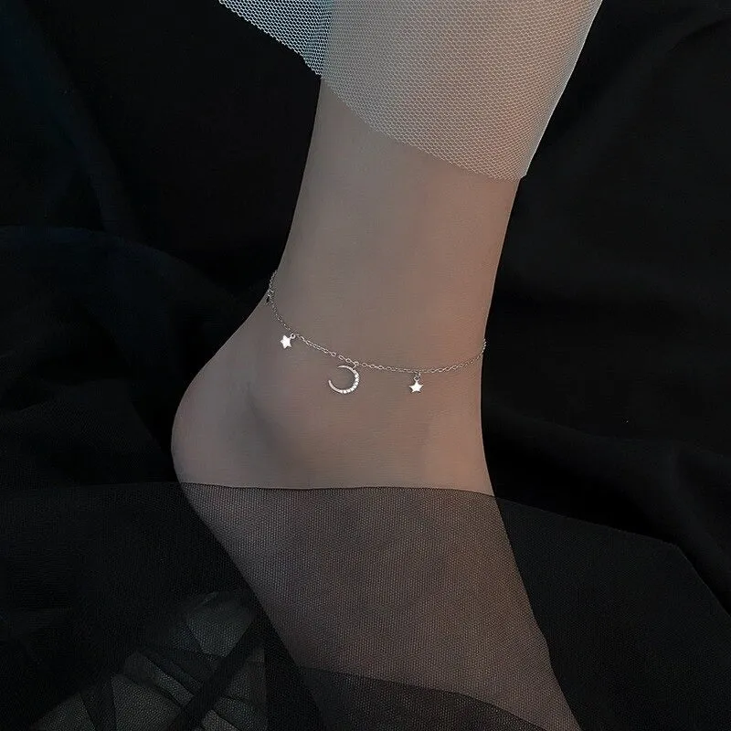 Star and Moon Anklet For Women