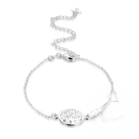 Sterling Silver Charm Tree Pendant Anklet For Women