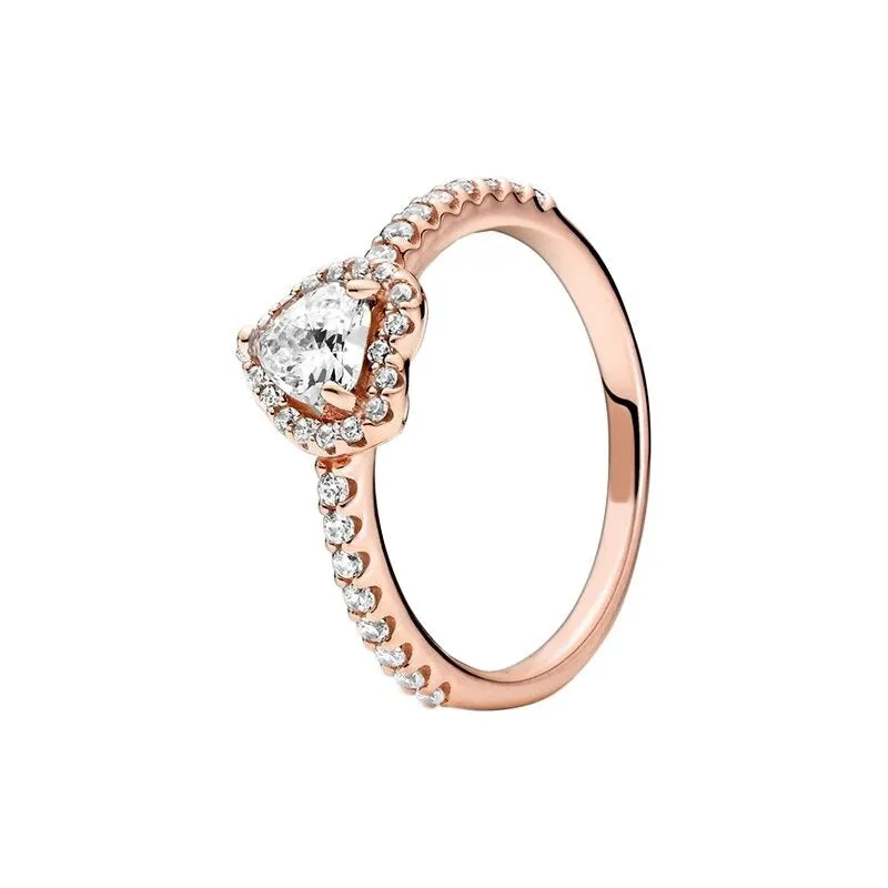 Sterling Silver Clear Zircon Shiny Ring For Women