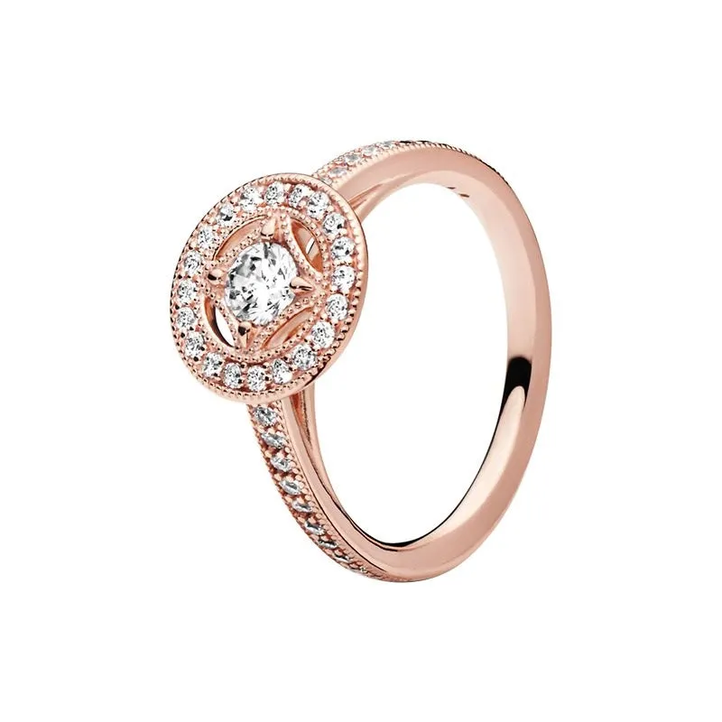 Sterling Silver Rose Gold Stylish Sparkling Ring For Women