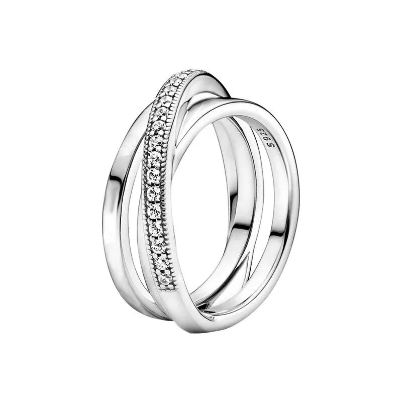 Sterling Silver Sparkling Gem Ring For Women