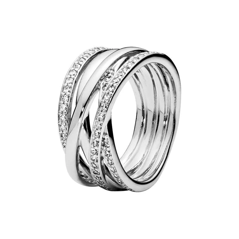 Sterling Silver Sparkling Gem Ring For Women